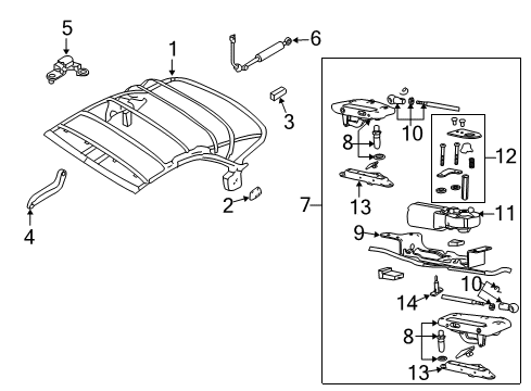 2007 Audi S4 Frame & Components - Convertible Top