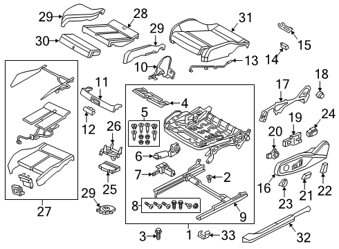 2019 Audi RS5 Sportback Front Seat Components Diagram 1