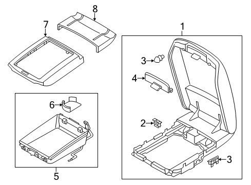 2015 Audi S8 Front Console, Rear Console