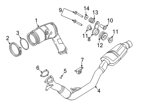 2022 Audi SQ8 Exhaust Components Diagram 1