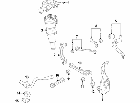 2018 Audi RS7 Front Suspension, Control Arm Diagram 2