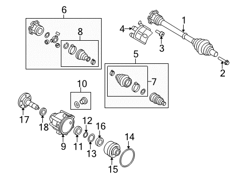 2010 Audi Q5 Carrier & Front Axles