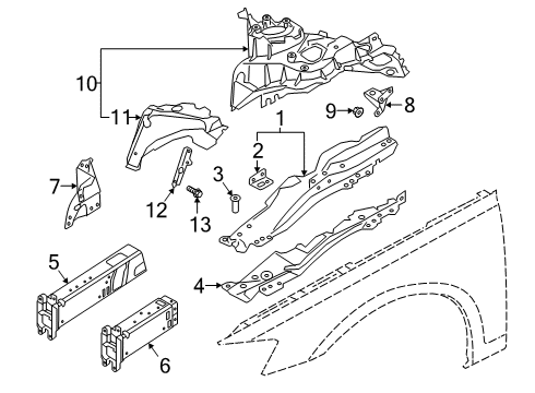 2020 Audi A8 Quattro Structural Components & Rails