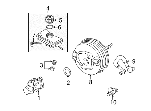 2007 Audi S4 Booster Assembly Diagram for 8E0-612-107-L