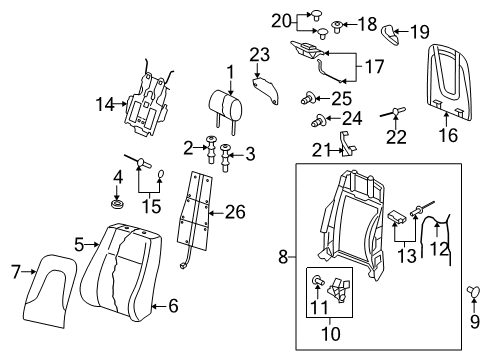 2013 Audi RS5 Front Seat Components Diagram 2