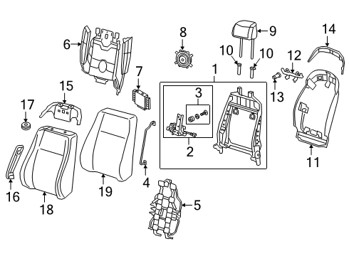 2020 Audi A8 Quattro Front Seat Components Diagram 1