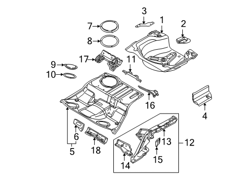 2006 Audi S4 Rear Body - Floor & Rails Diagram 3