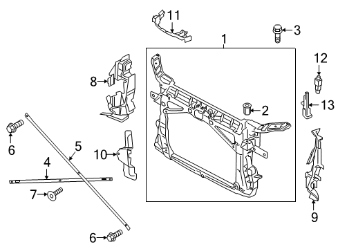 2016 Audi A3 Quattro Radiator Support Diagram 1