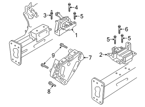 2022 Audi Q3 Engine & Trans Mounting Diagram 2