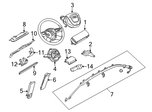 2008 Audi S8 Air Bag Components