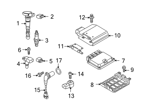 2008 Audi TT Quattro Spark Plug Diagram for 101-905-606-A