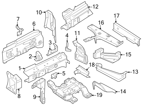 2024 Audi Q4 e-tron Structural Components & Rails