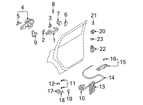 2009 Audi Q7 Rear Door - Lock & Hardware