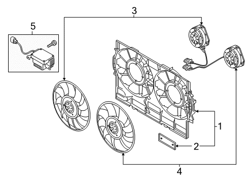 2014 Audi A7 Quattro Cooling System, Radiator, Water Pump, Cooling Fan Diagram 1