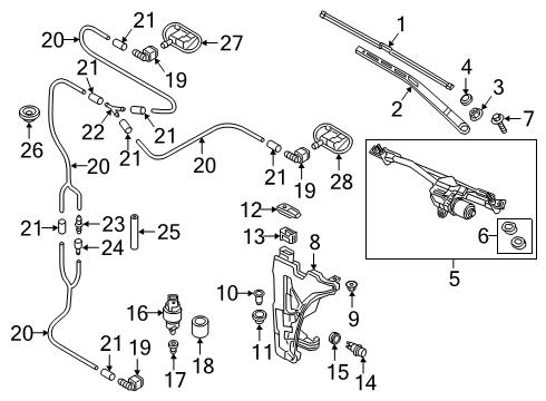 2022 Audi A5 Sportback Wiper & Washer Components