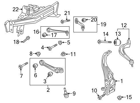 2022 Audi e-tron Quattro Front Suspension Components, Lower Control Arm, Upper Control Arm, Ride Control, Stabilizer Bar