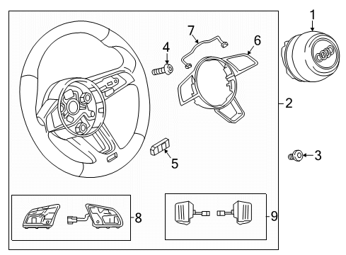 2018 Audi A5 Quattro Steering Column & Wheel, Steering Gear & Linkage Diagram 7