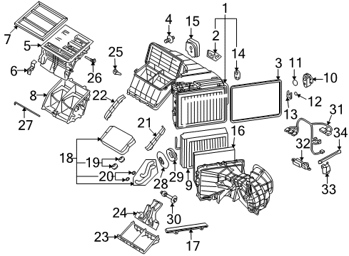 2013 Audi Q7 A/C Evaporator & Heater Components