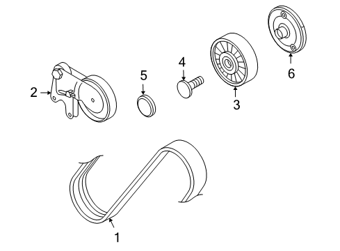 2004 Audi S4 Belts & Pulleys, Maintenance Diagram 1