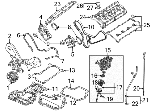 1997 Audi A8 Engine Parts, Mounts, Cylinder Head & Valves, Camshaft & Timing, Oil Pan, Oil Pump, Crankshaft & Bearings