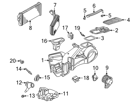 1998 Audi A4 Quattro A/C Evaporator & Heater Components