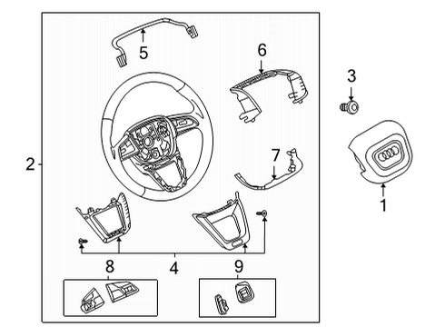 2022 Audi A5 Quattro Steering Column & Wheel, Steering Gear & Linkage Diagram 8