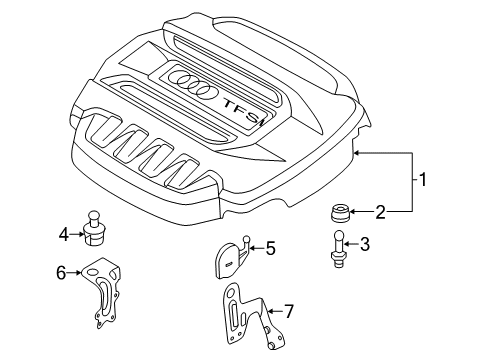 2016 Audi A3 Quattro Engine Appearance Cover Diagram 2