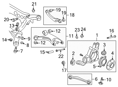 2009 Audi Q5 Rear Upper Control Arm Diagram for 8K0-505-324-F