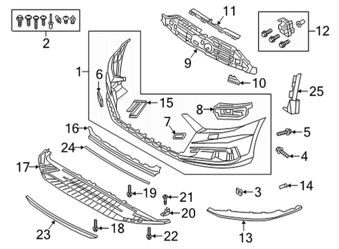 2021 Audi A8 Quattro Bumper & Components - Front Diagram 2