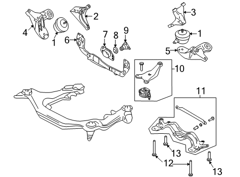 2008 Audi RS4 Engine & Trans Mounting Diagram 2