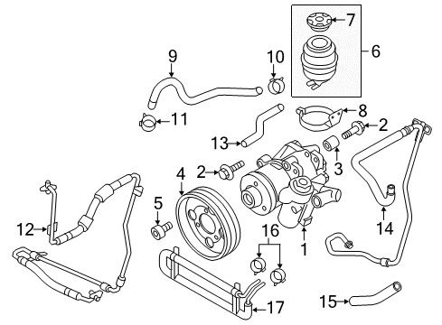 2011 Audi Q5 P/S Pump & Hoses, Steering Gear & Linkage