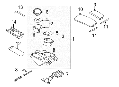 2011 Audi Q7 Cup Holder Diagram for 4L1-862-534-A-6PS