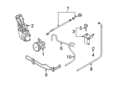 2006 Audi A4 Quattro P/S Pump & Hoses, Steering Gear & Linkage