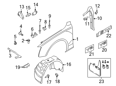 2008 Audi S5 Fender & Components, Exterior Trim