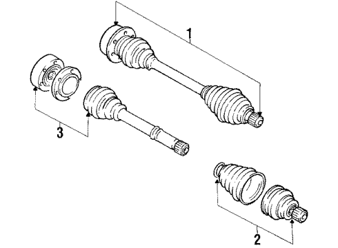 1991 Audi 100 Quattro Drive Axles - Front