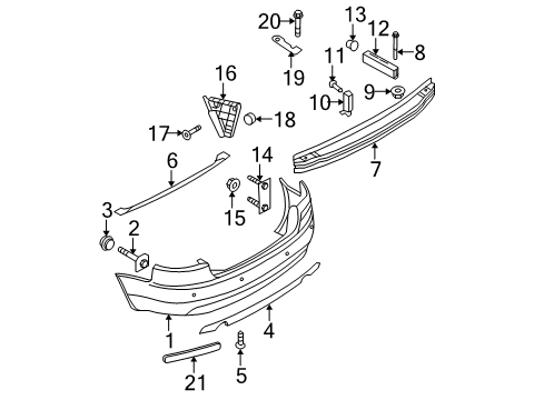 2006 Audi S4 Rear Bumper Diagram 3