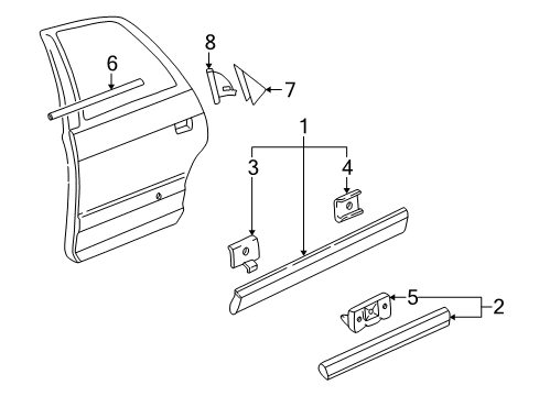 1999 Audi A8 Quattro Exterior Trim - Rear Door