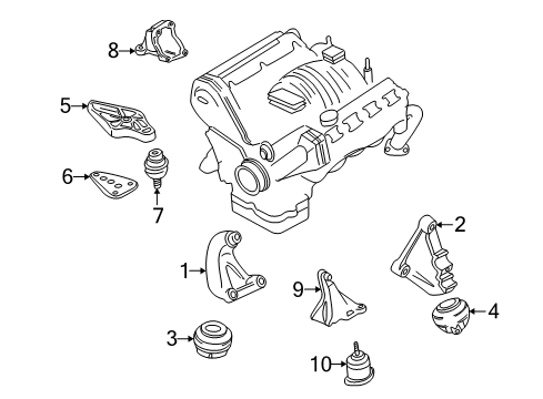 1999 Audi A8 Quattro Engine & Trans Mounting