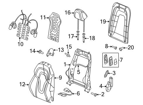 2012 Audi R8 Seat Components Diagram 1