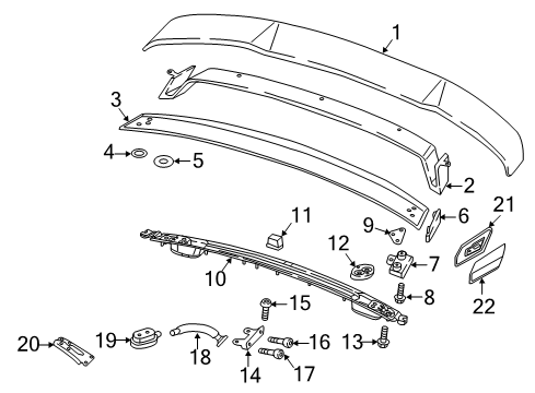 2018 Audi TT RS Quattro Rear Spoiler Diagram 1