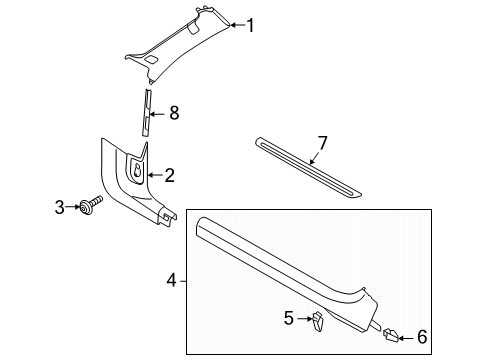 2020 Audi S5 Interior Trim - Pillars Diagram 2