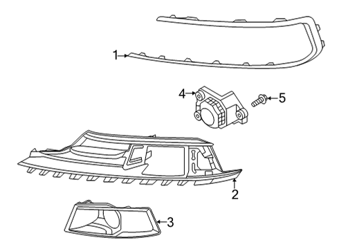 2020 Audi A8 Quattro Grille & Components Diagram 5