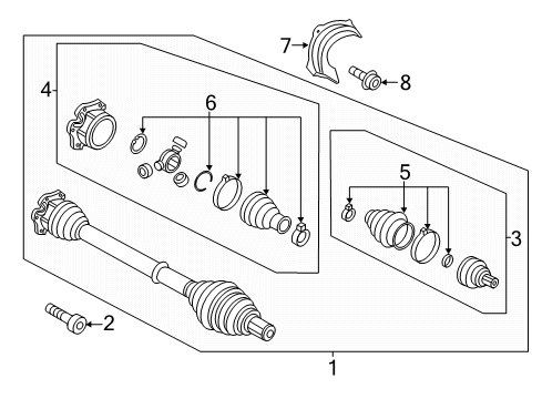 2021 Audi A5 Quattro Drive Axles - Front Diagram 2