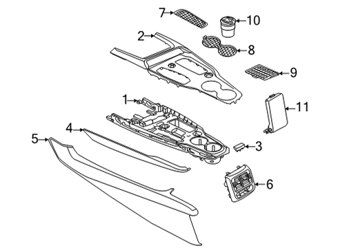 2024 Audi e-tron GT Center Console Diagram 3