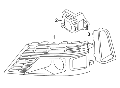 2020 Audi A8 Quattro Grille & Components Diagram 2