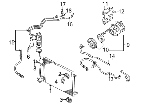 2005 Audi Allroad Quattro A/C Condenser, Compressor & Lines