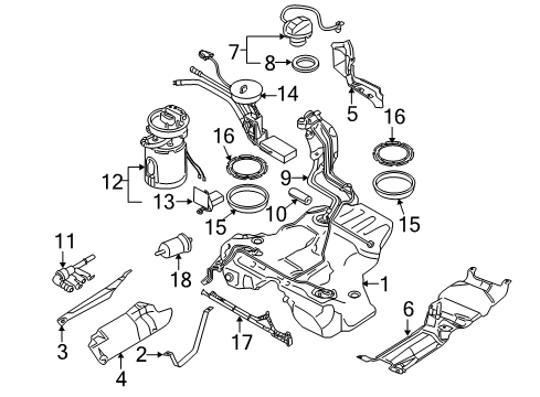 2005 Audi A4 Quattro Fuel Pump Assembly Diagram for 8E0-919-051-BL