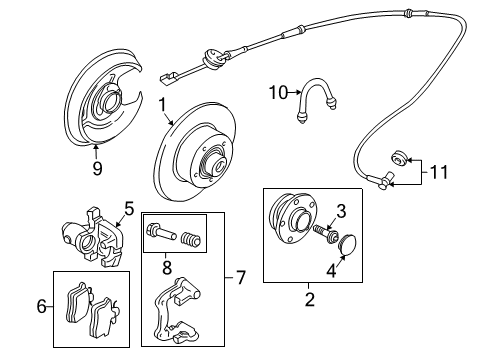 2005 Audi A4 Quattro Caliper Diagram for 8E0-615-423-G