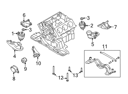 2006 Audi A4 Quattro Engine & Trans Mounting Diagram 7