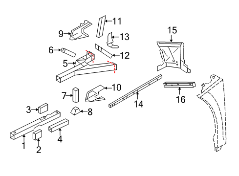 2015 Audi R8 Structural Components & Rails